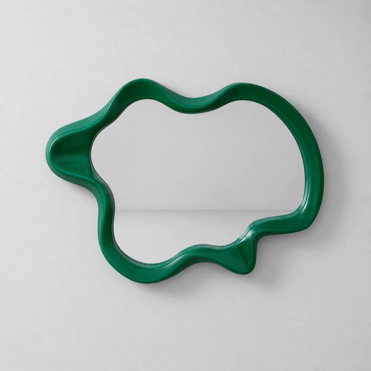 Wavy Wood Frame Wall Mirror with 3D Carved Border | Versatile Hanging for Any Room