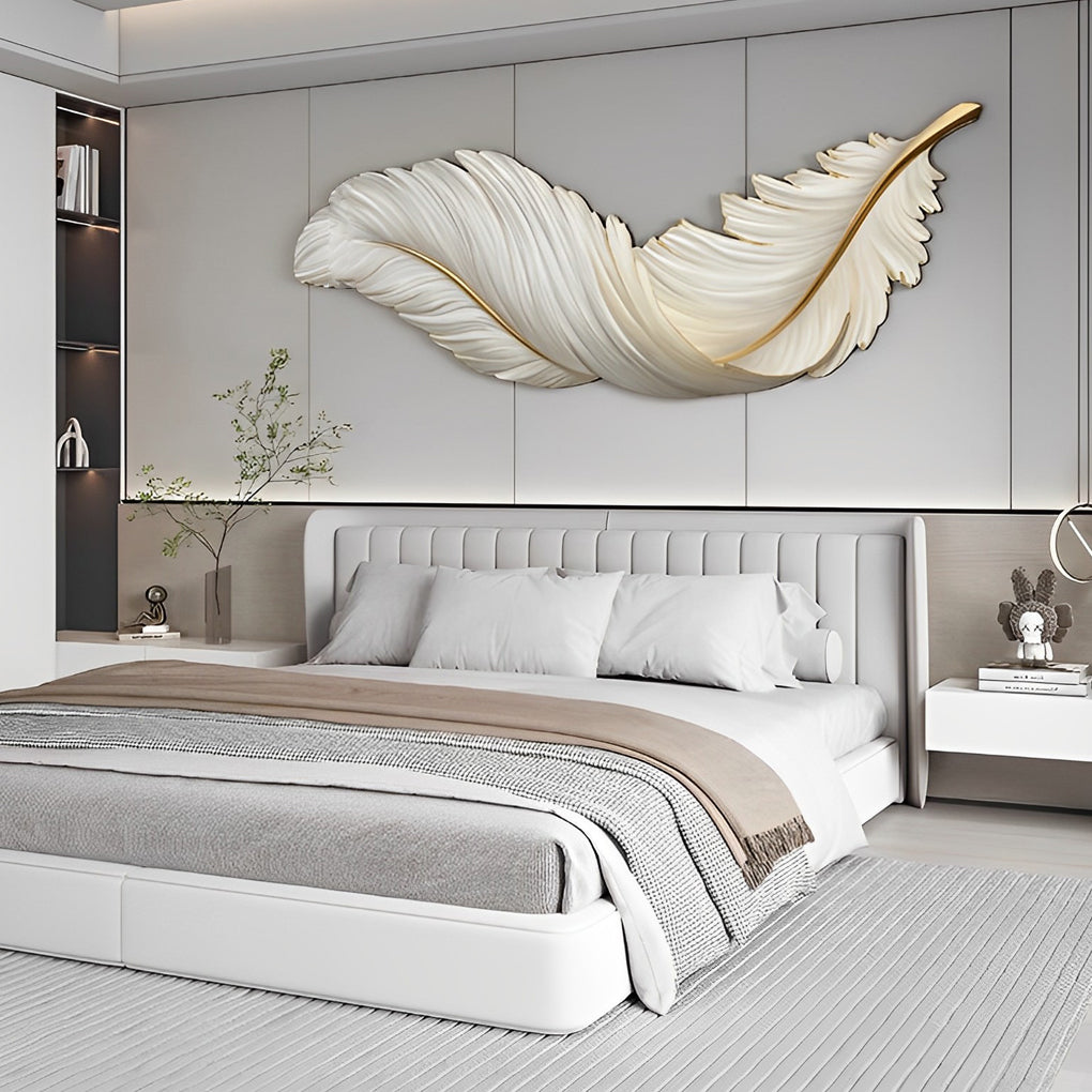 Feather LED Wall Art Lamp USB Remote Control Decorative Wall Light