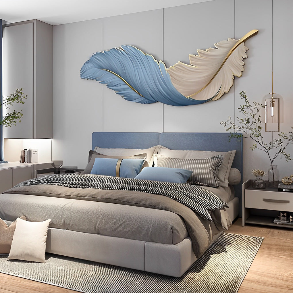 Feather LED Wall Art Lamp USB Remote Control Decorative Wall Light