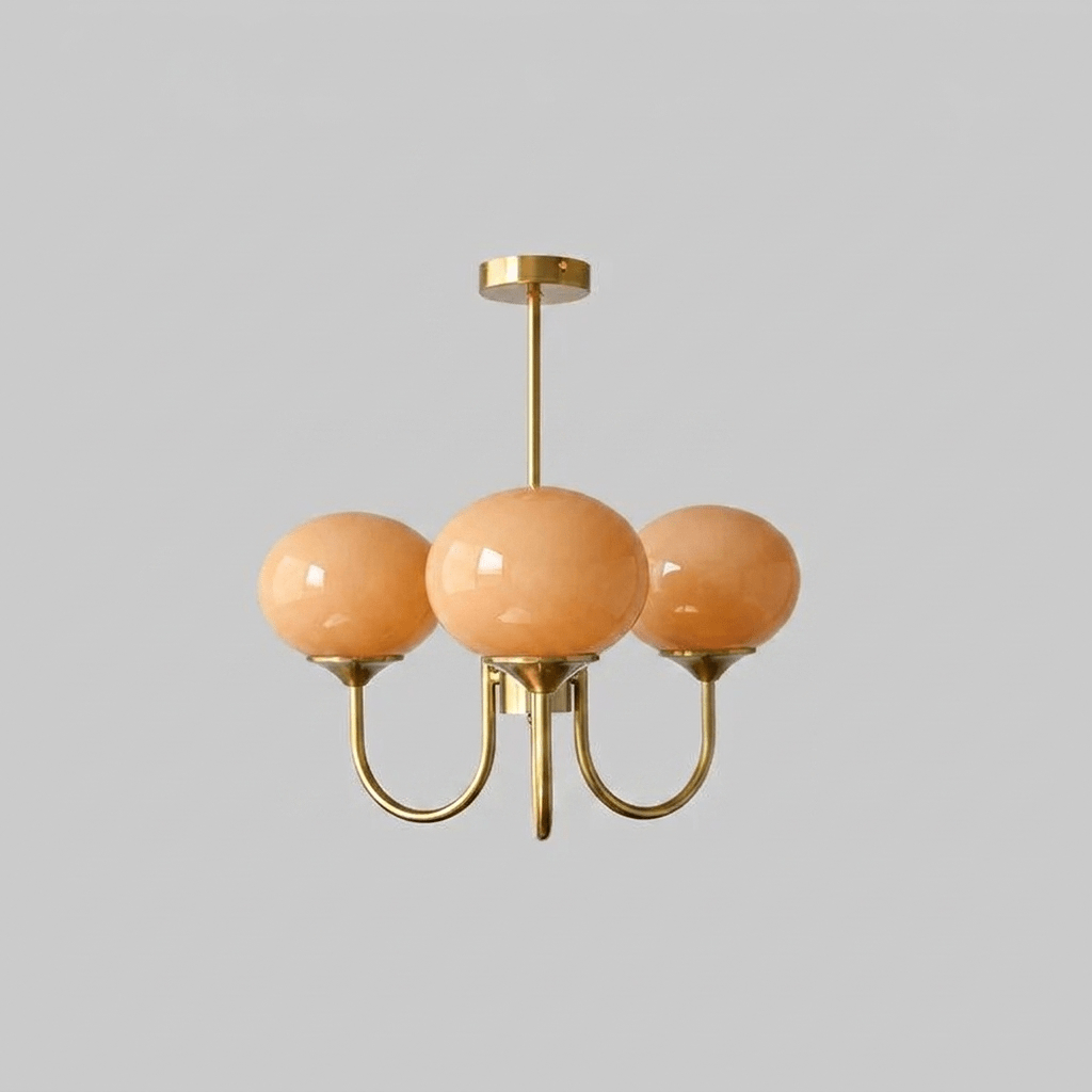 Marshmallow | Modern Glass Bubble Chandelier with Hand-Sprayed Pink Shades