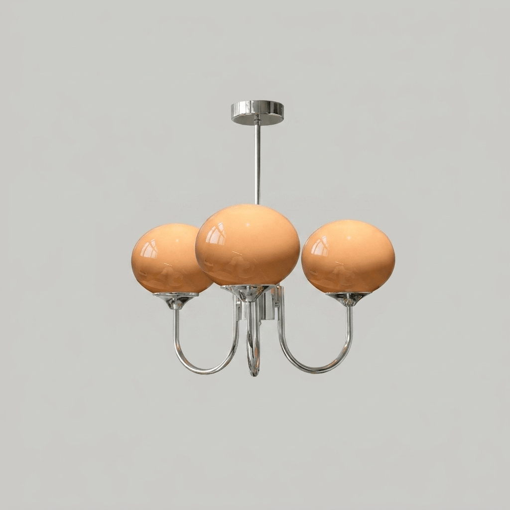 Marshmallow | Modern Glass Bubble Chandelier with Hand-Sprayed Pink Shades