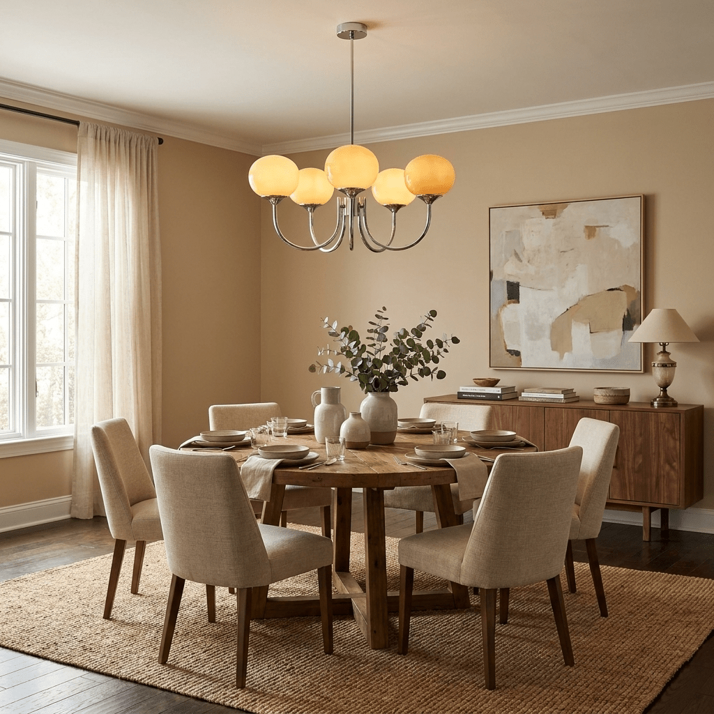Marshmallow | Modern Glass Bubble Chandelier with Hand-Sprayed Pink Shades