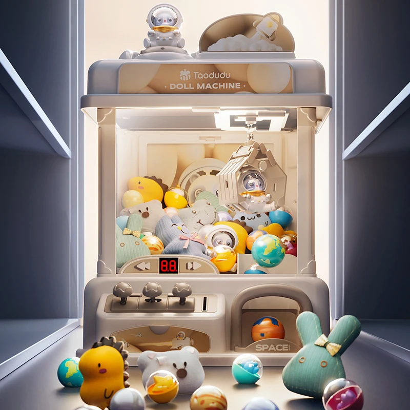 Mini Claw Machine for Kids – Coin Operated Arcade Toy with Plush Prizes