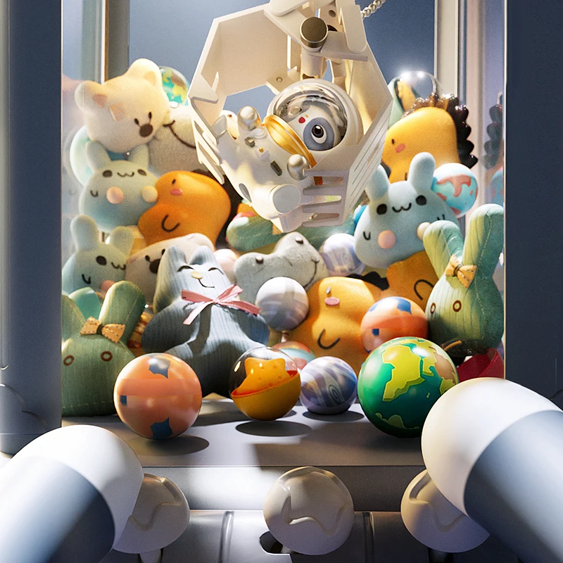 Mini Claw Machine for Kids – Coin Operated Arcade Toy with Plush Prizes
