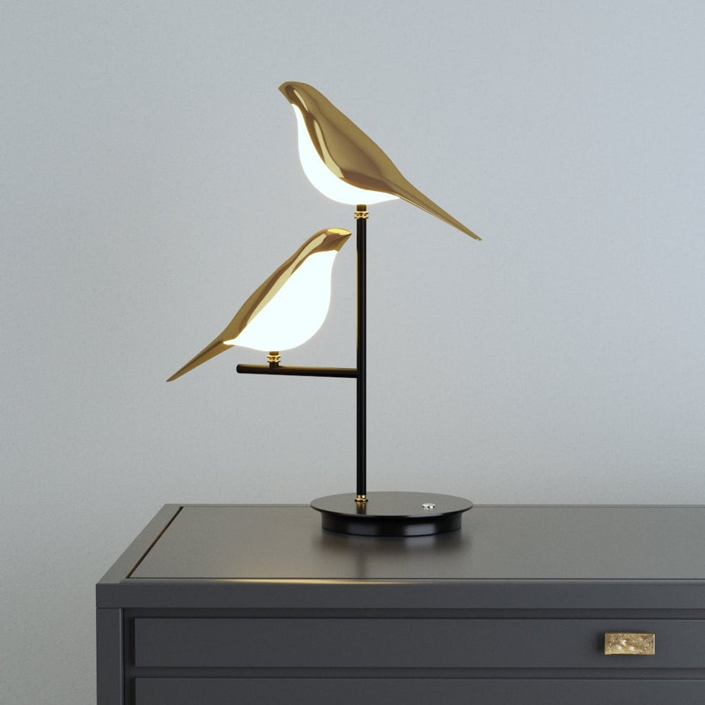 Gold Bird Table Lamp Modern LED Decorative Desk Lamp