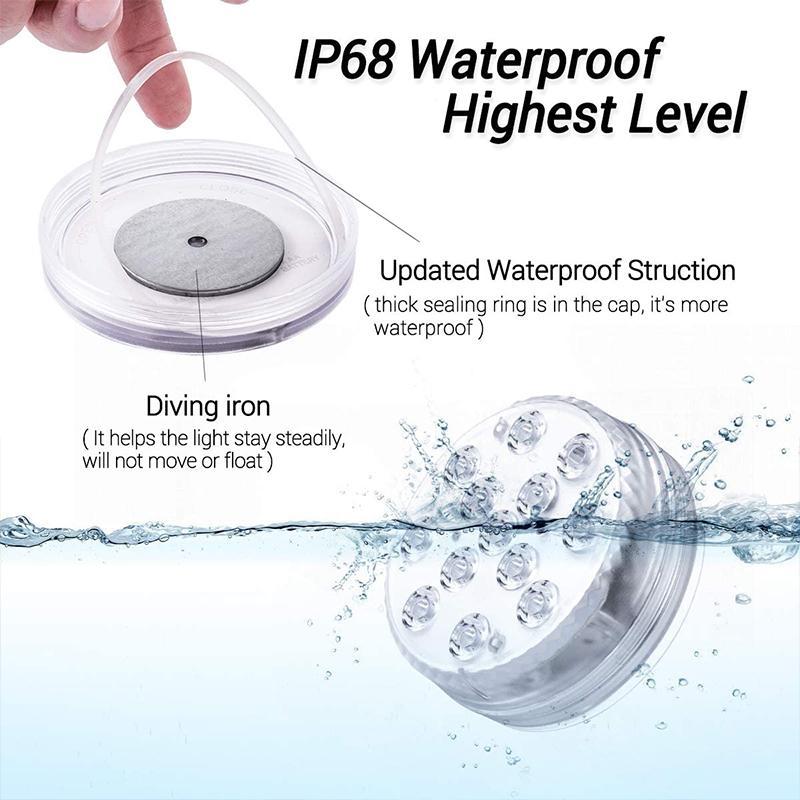 Glowdip | Submersible LED Light with Suction Cup and Remote | IP68 Waterproof Mood Light