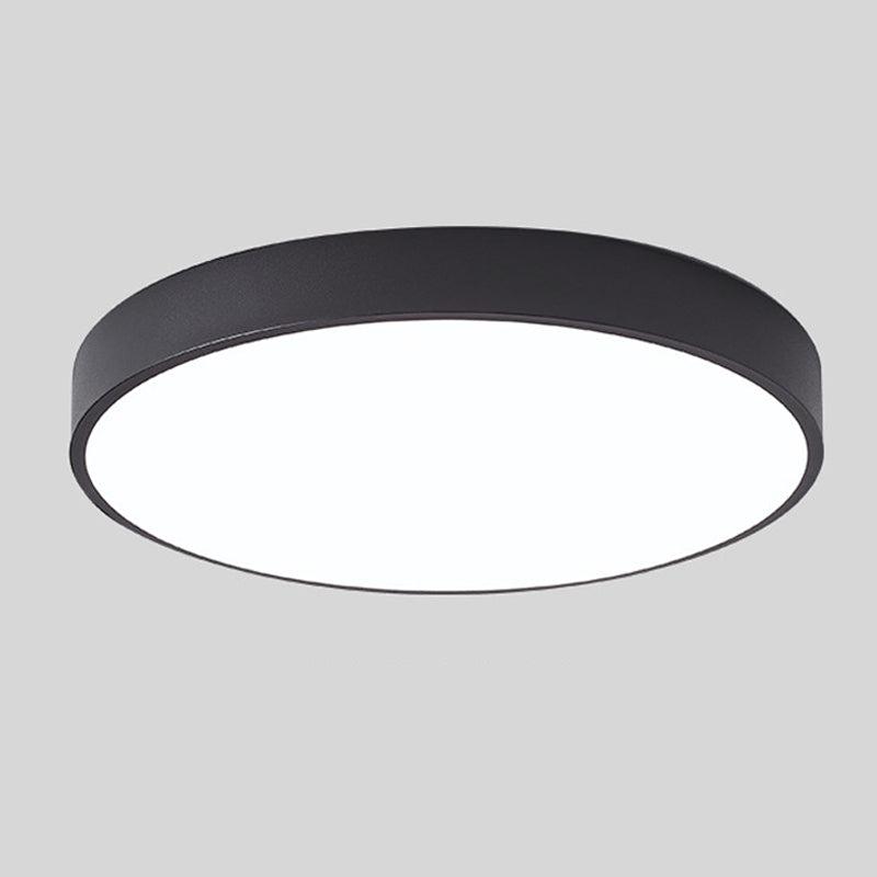 Nordic Wooden LED Ceiling Light Macaroon Round Flush Mount Lamp