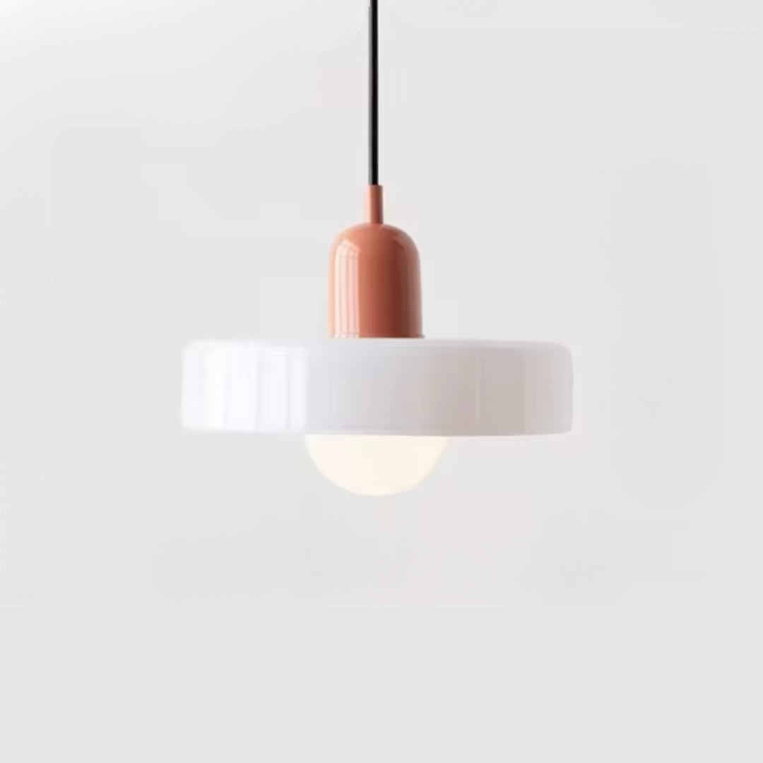 Bauhaus Dual-Tone Glass Pendant Light with Vibrant Colors | Modern Lamp