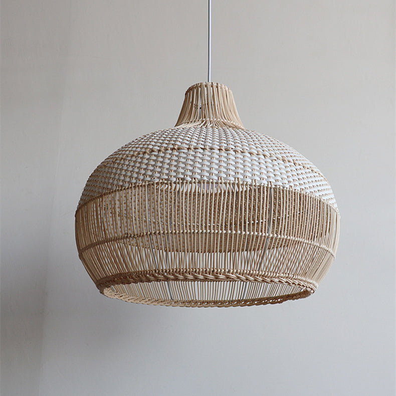 Handwoven Rattan Pendant Light Natural Wicker Ceiling Lamp
