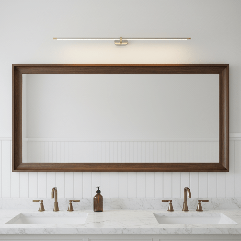 Linora | Linear LED Wall Sconce with Dimmable Warm Light | Metal Vanity Lamp for Mirrors