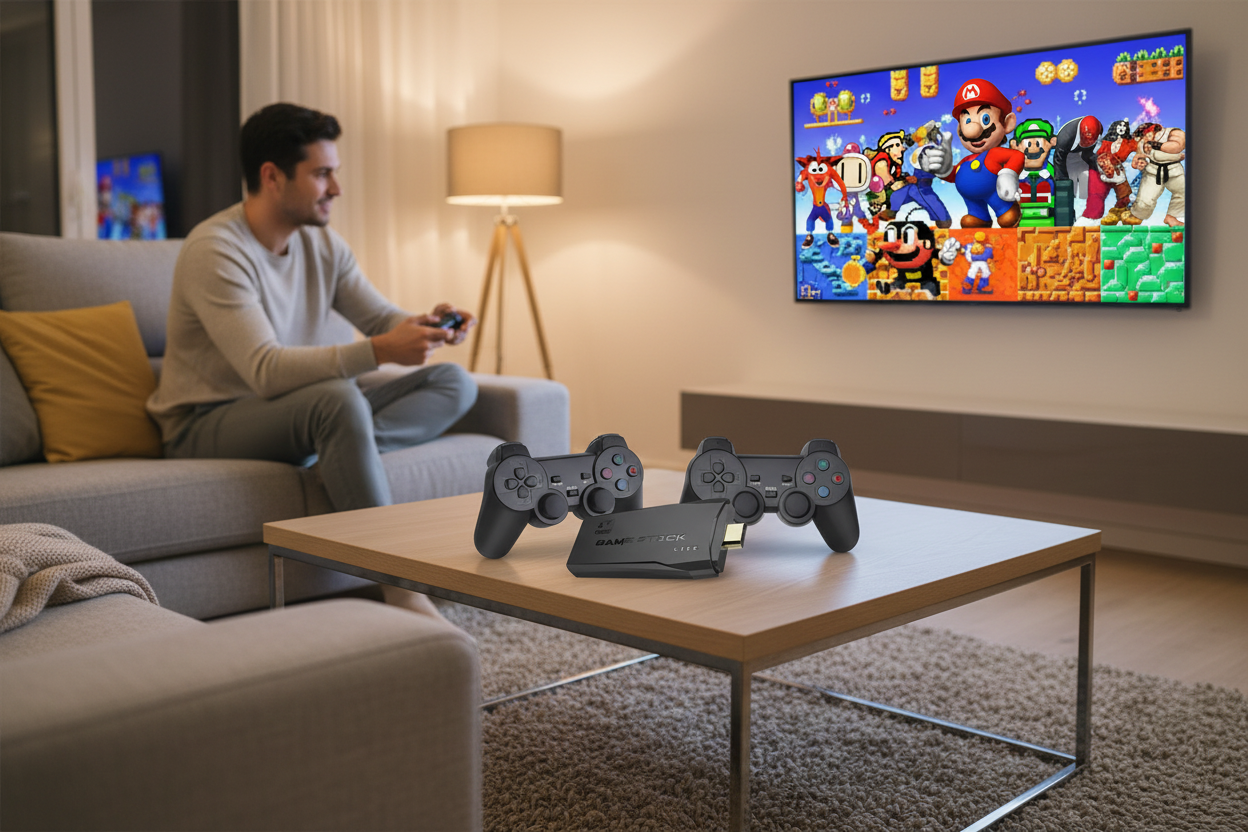 Retro Game Console 4K HDMI Plug and Play with 20000 Games Wireless Controllers