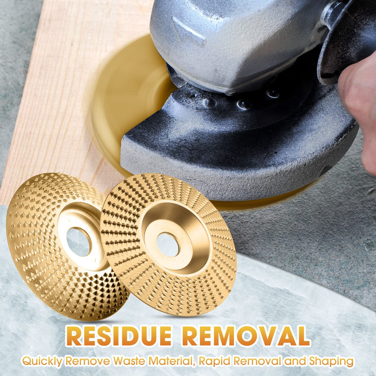Carvexa | Tungsten Carbide Wood Carving Discs with 3 Shapes | Angle Grinder Kit for Wood