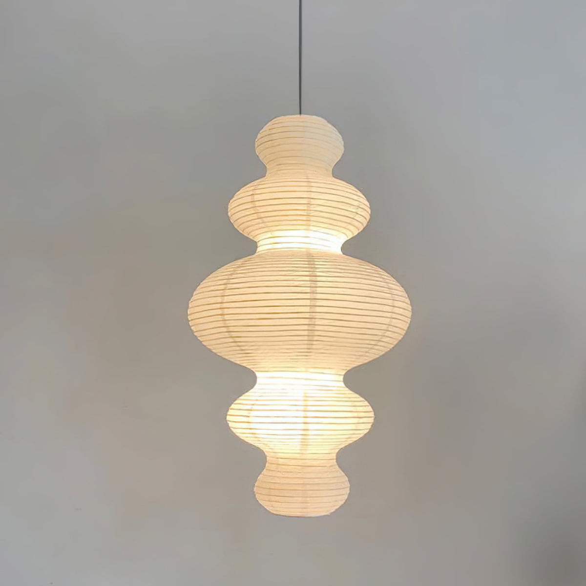 Shiroi | Plug In Pendant Light with Rice Paper Shade | Dimmable Lantern Lamp for Bedroom
