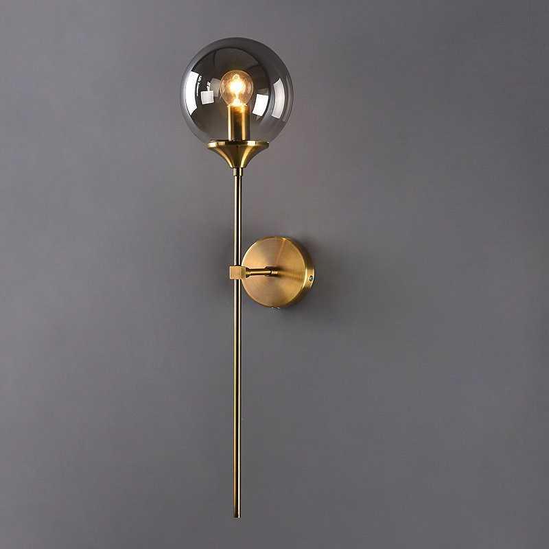 Modern Glass Wall Sconce with Gold Metal Base | Warm Glow Light Fixture