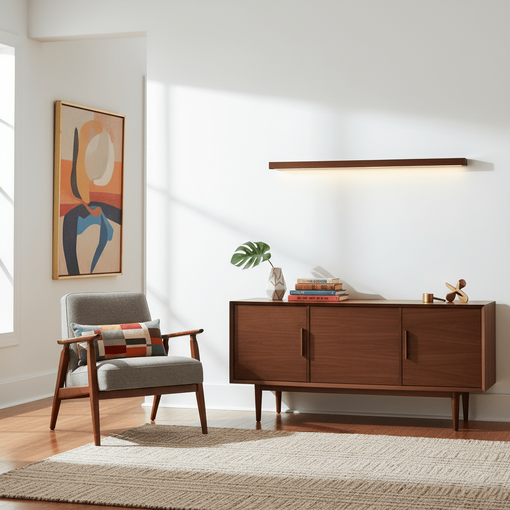 Woodline | Linear Pine Wood Wall Light with Dual Mount Design | LED Sconce for Entryways