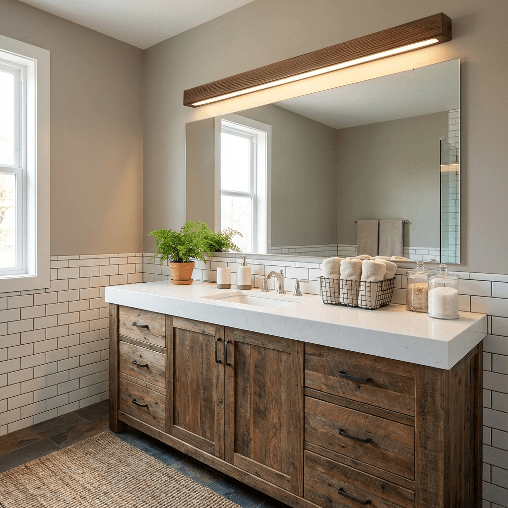 Woodline | Linear Pine Wood Wall Light with Dual Mount Design | LED Sconce for Entryways