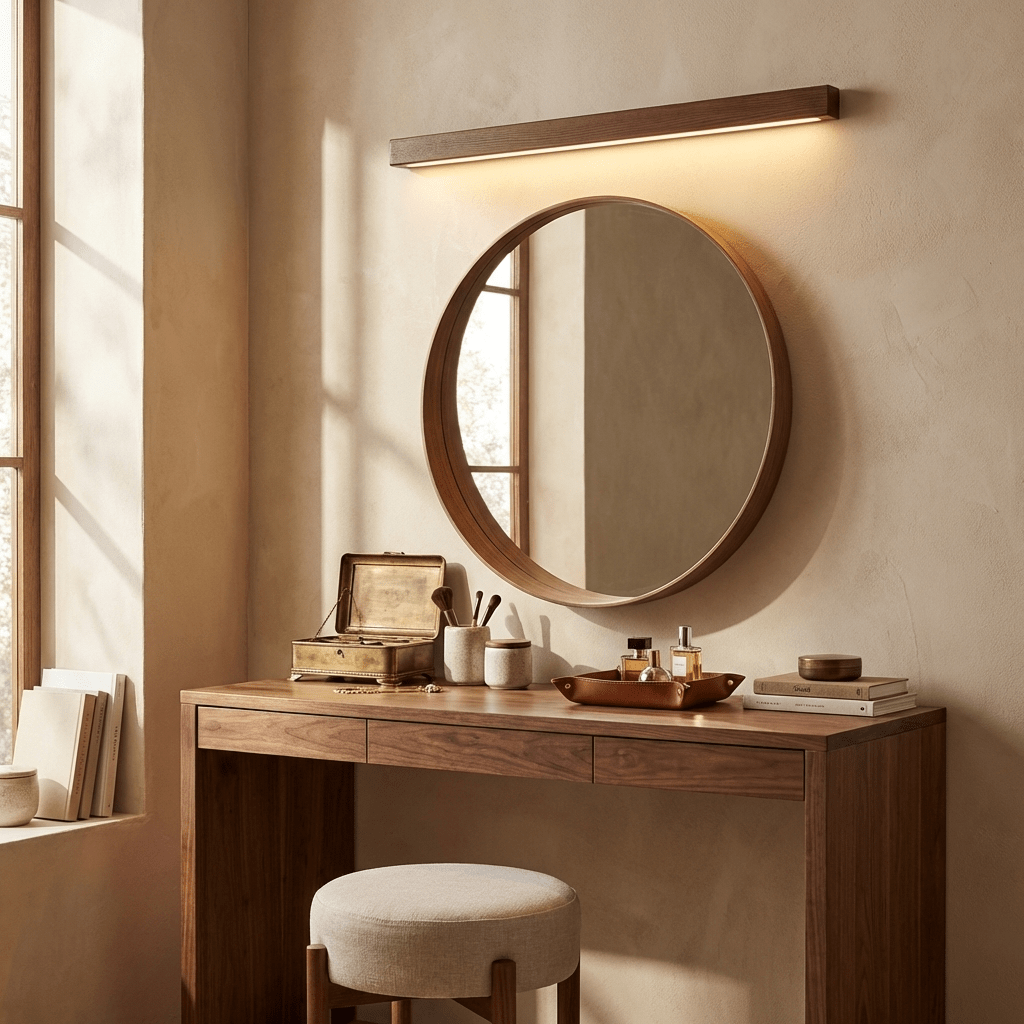Woodline | Linear Pine Wood Wall Light with Dual Mount Design | LED Sconce for Entryways