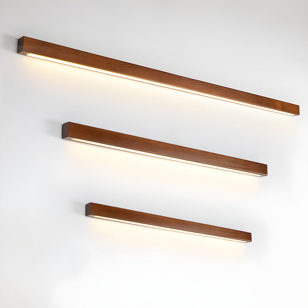 Woodline | Linear Pine Wood Wall Light with Dual Mount Design | LED Sconce for Entryways