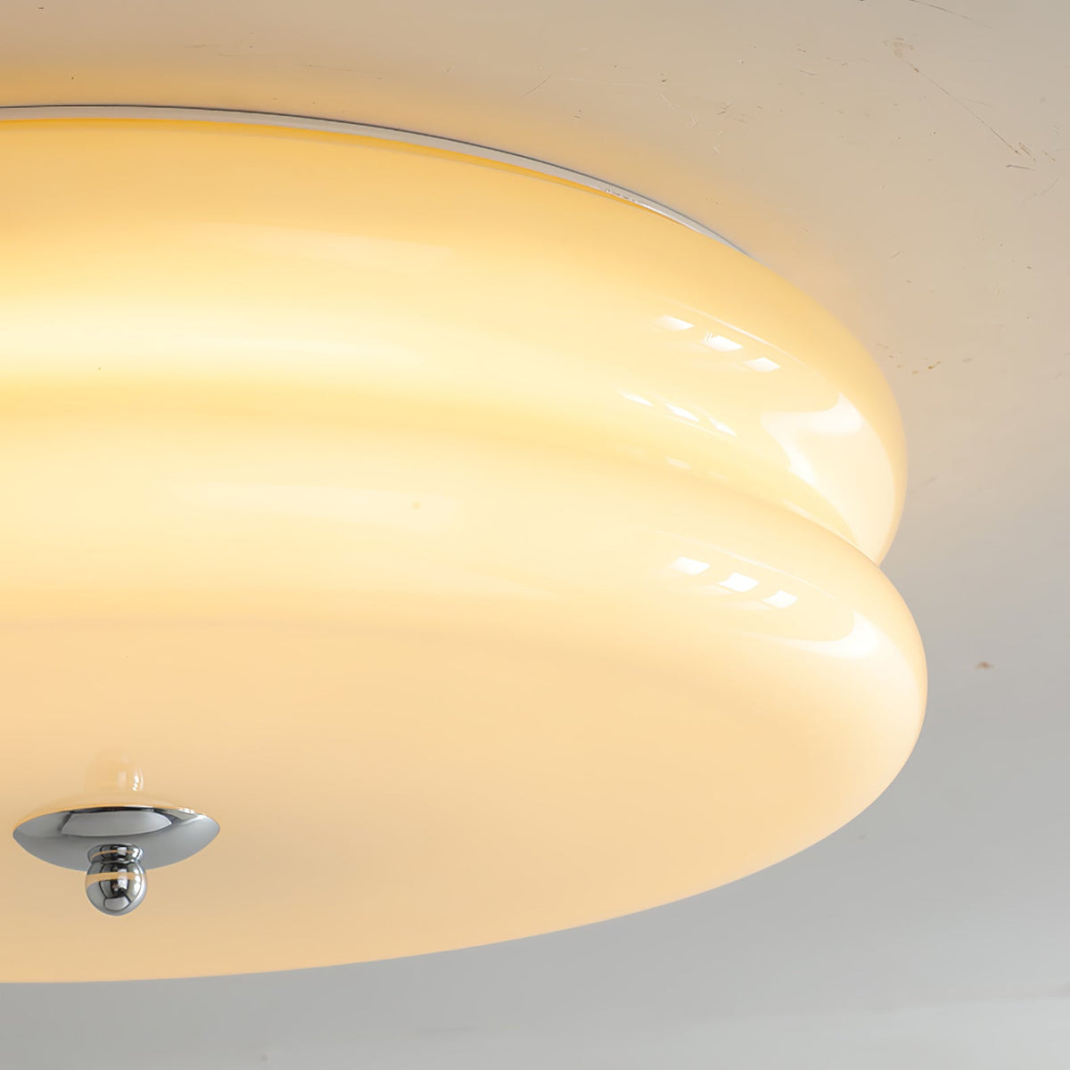 Aurelis | Art Deco Ceiling Light with White Glass Shade | Vintage Gold Lamp for Entryway