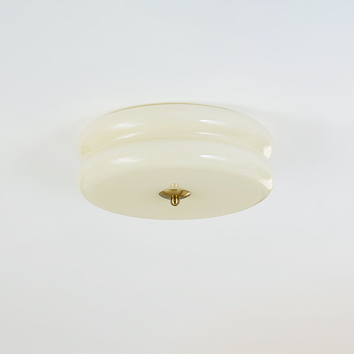 Aurelis | Art Deco Ceiling Light with White Glass Shade | Vintage Gold Lamp for Entryway