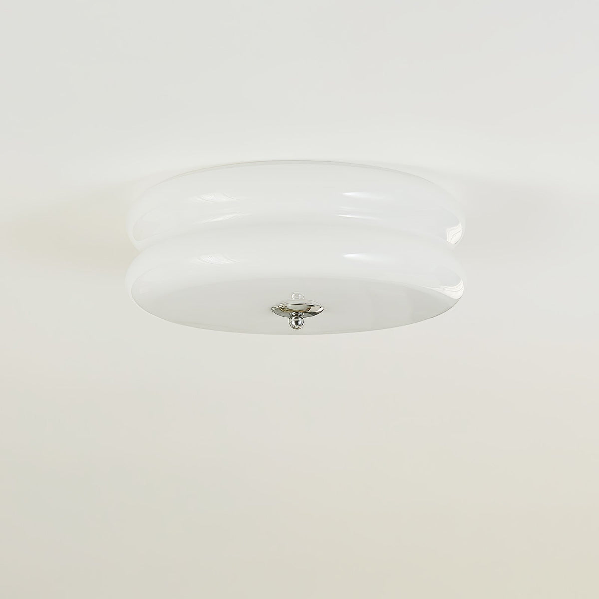 Aurelis | Art Deco Ceiling Light with White Glass Shade | Vintage Gold Lamp for Entryway