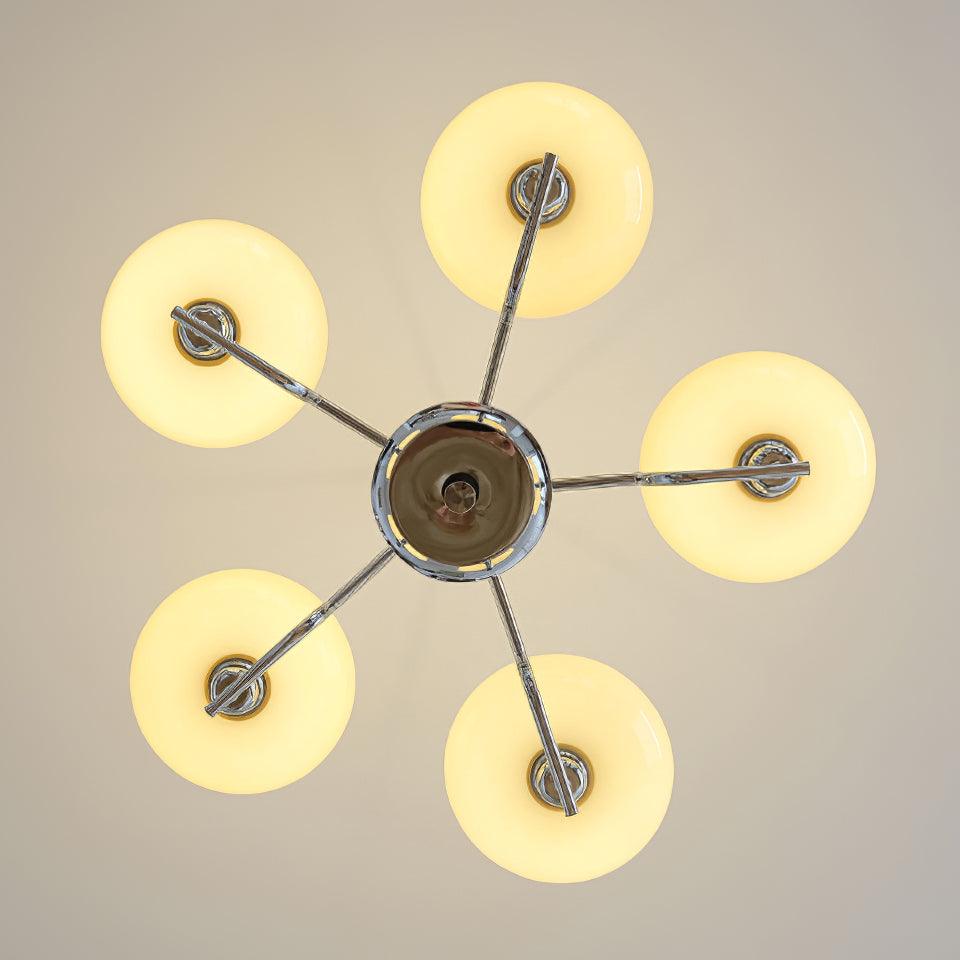 Opalune | Modern Chandelier with Opal Glass Shades | Dimmable Fixture for Dining Room