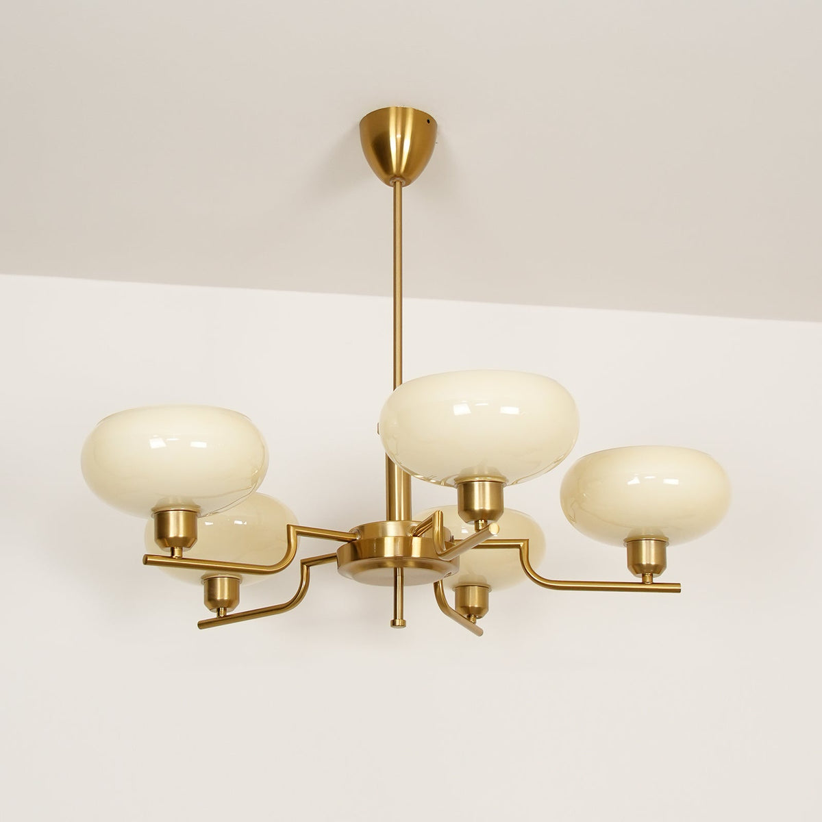 Opalune | Modern Chandelier with Opal Glass Shades | Dimmable Fixture for Dining Room
