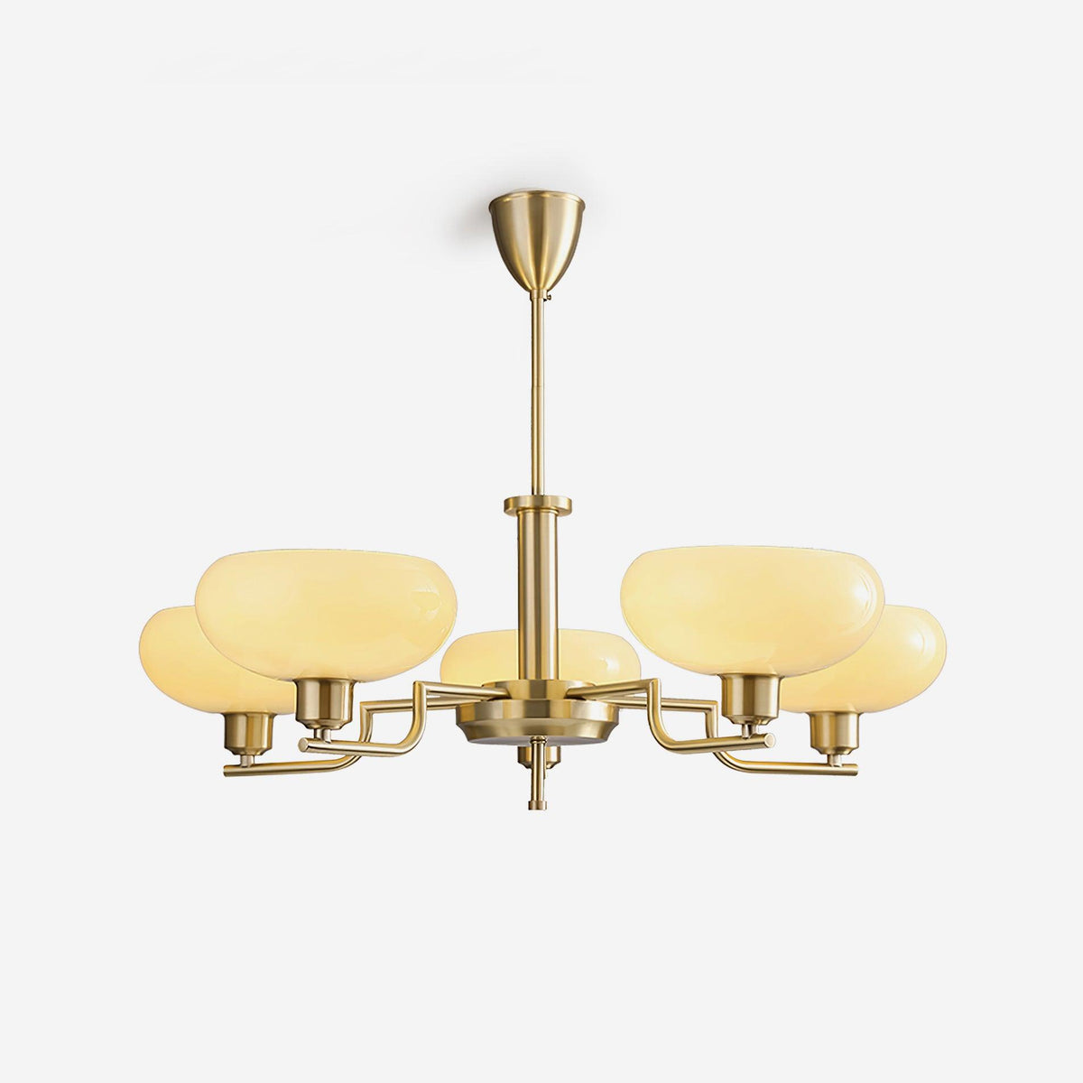 Opalune | Modern Chandelier with Opal Glass Shades | Dimmable Fixture for Dining Room