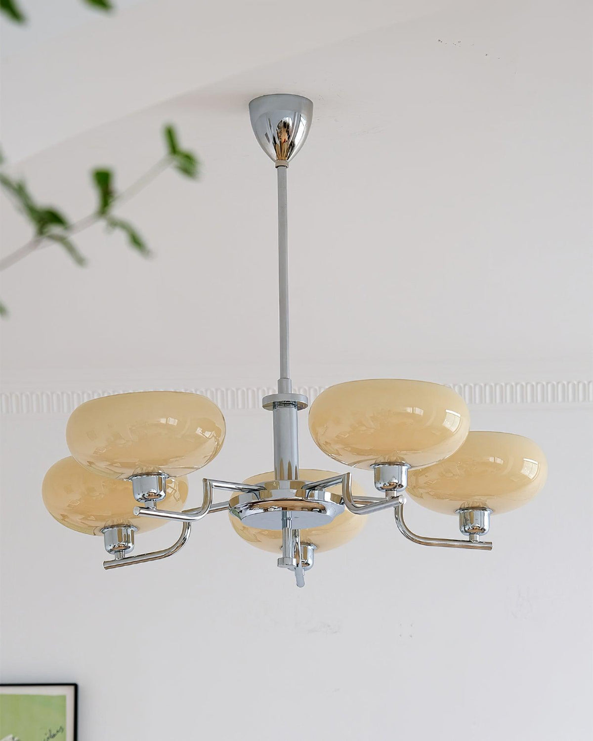 Opalune | Modern Chandelier with Opal Glass Shades | Dimmable Fixture for Dining Room