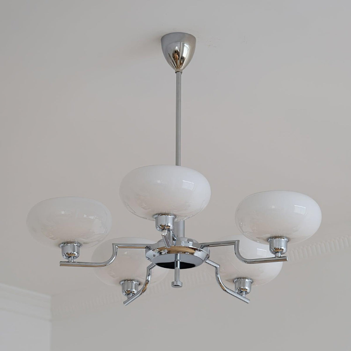 Opalune | Modern Chandelier with Opal Glass Shades | Dimmable Fixture for Dining Room