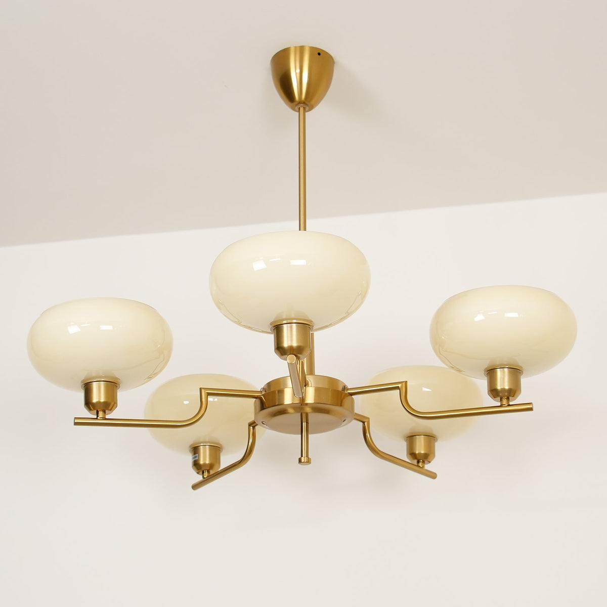 Opalune | Modern Chandelier with Opal Glass Shades | Dimmable Fixture for Dining Room