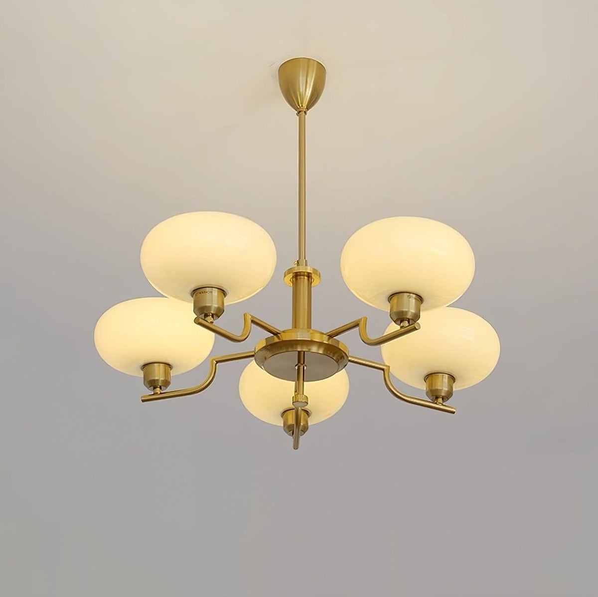 Opalune | Modern Chandelier with Opal Glass Shades | Dimmable Fixture for Dining Room
