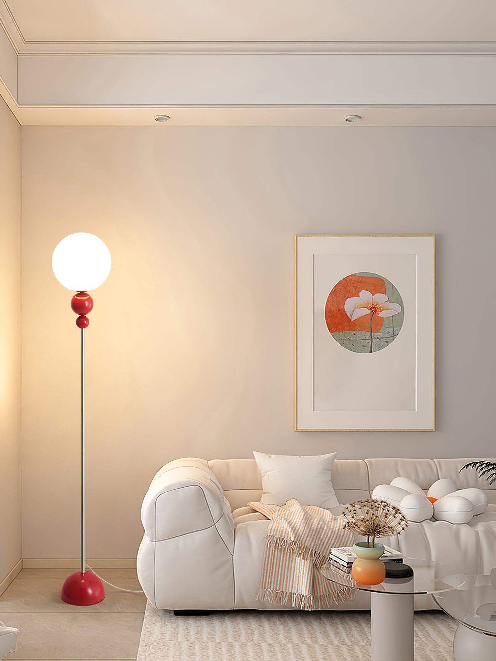 Modern Floor Lamp Metal Glass Standing Light for Living Room