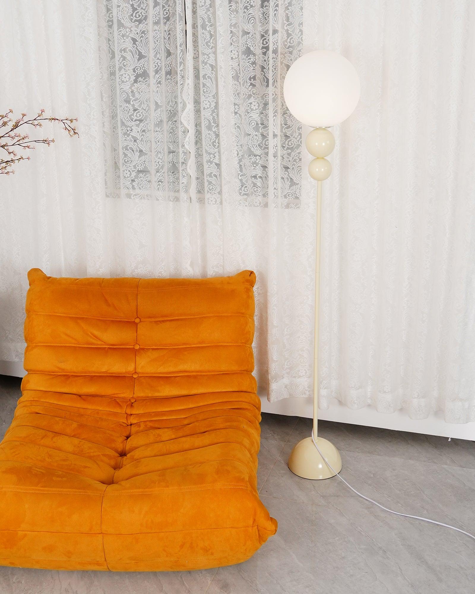 Modern Floor Lamp Metal Glass Standing Light for Living Room