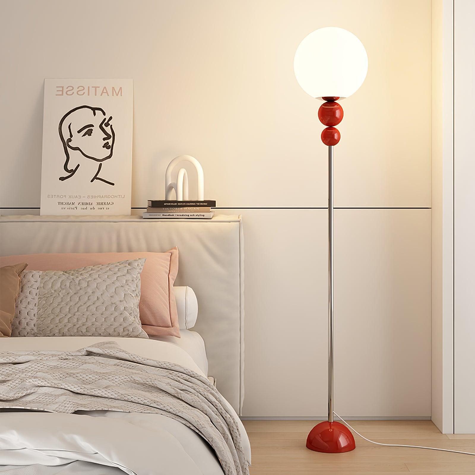 Modern Floor Lamp Metal Glass Standing Light for Living Room