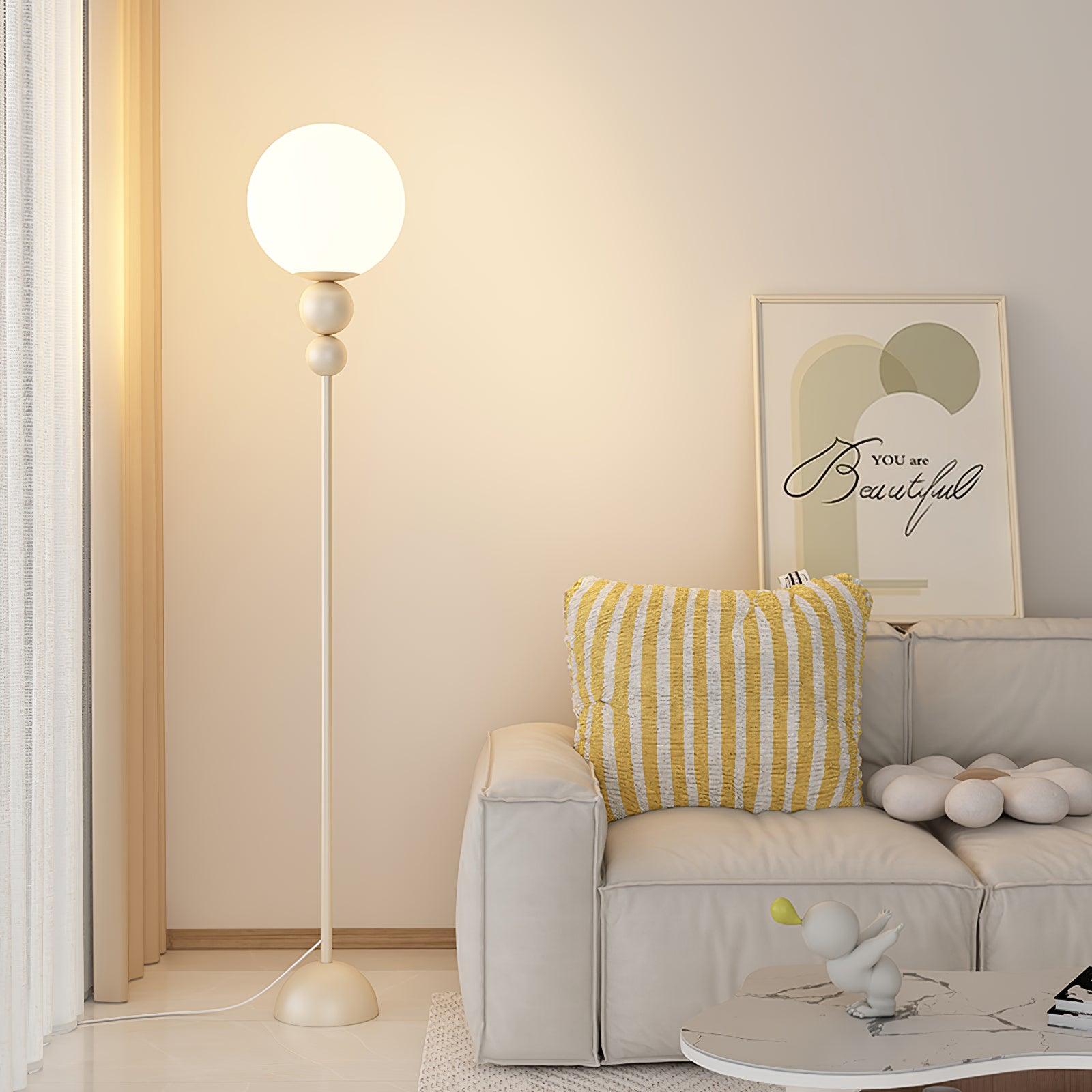 Modern Floor Lamp Metal Glass Standing Light for Living Room