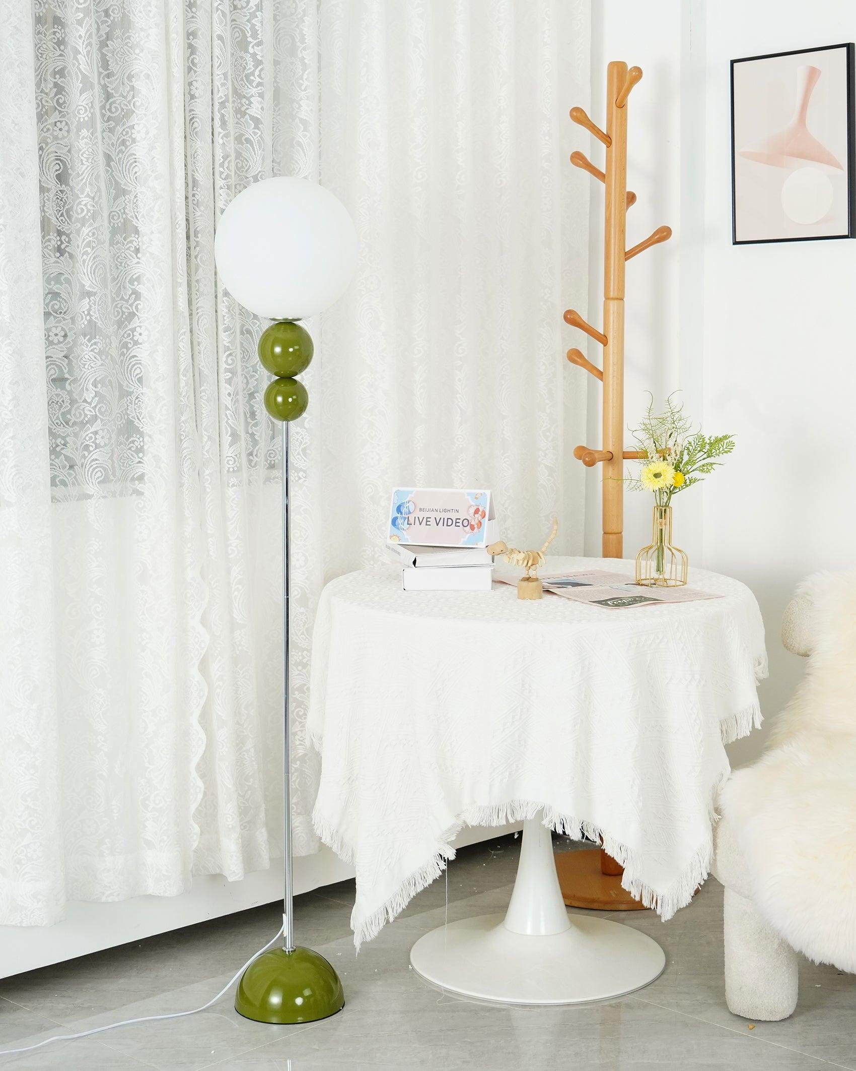 Modern Floor Lamp Metal Glass Standing Light for Living Room