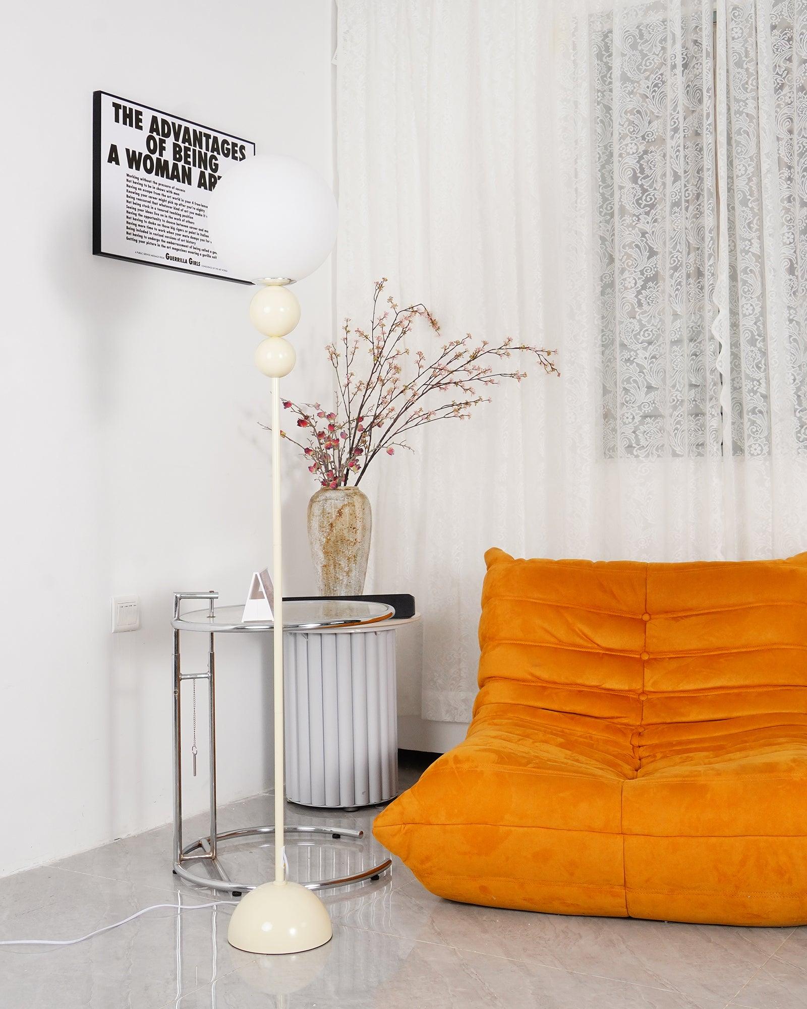 Modern Floor Lamp Metal Glass Standing Light for Living Room