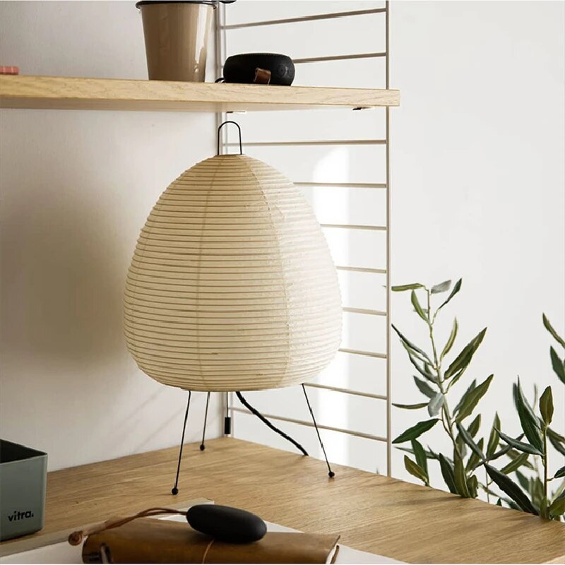Japanese Rice Paper Table Lamp LED Soft Glow Paper Lantern Light