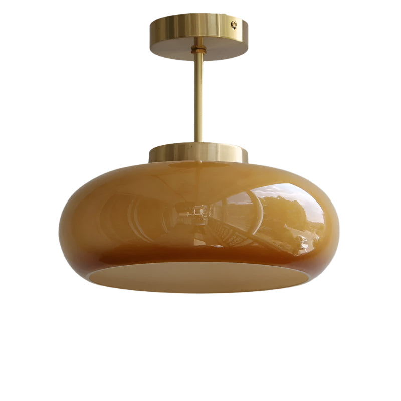 Vintage Orange Glass Ceiling Light Semi Flush Mount Lamp E27