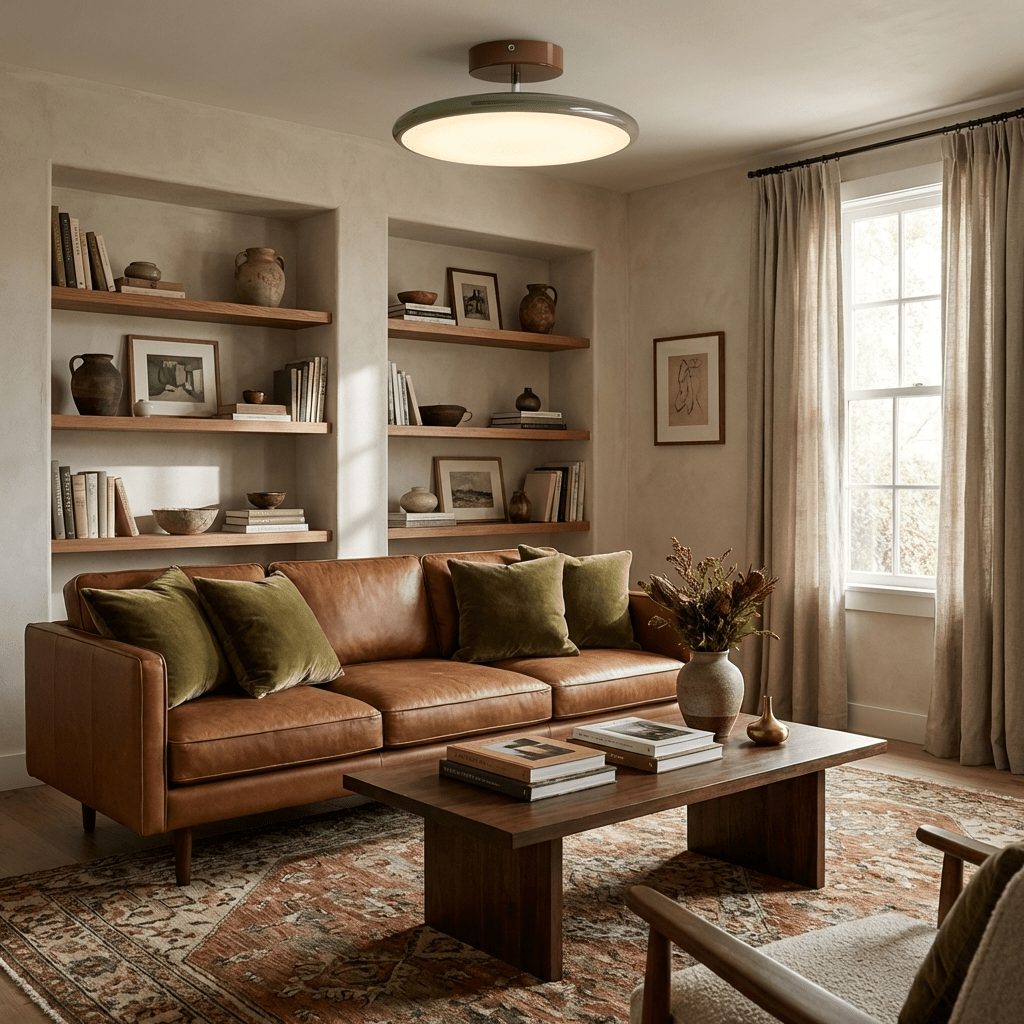 Auroradrift | Modern LED Ceiling Lamp with 270° Swivel Shade | Light for Sloped Ceilings