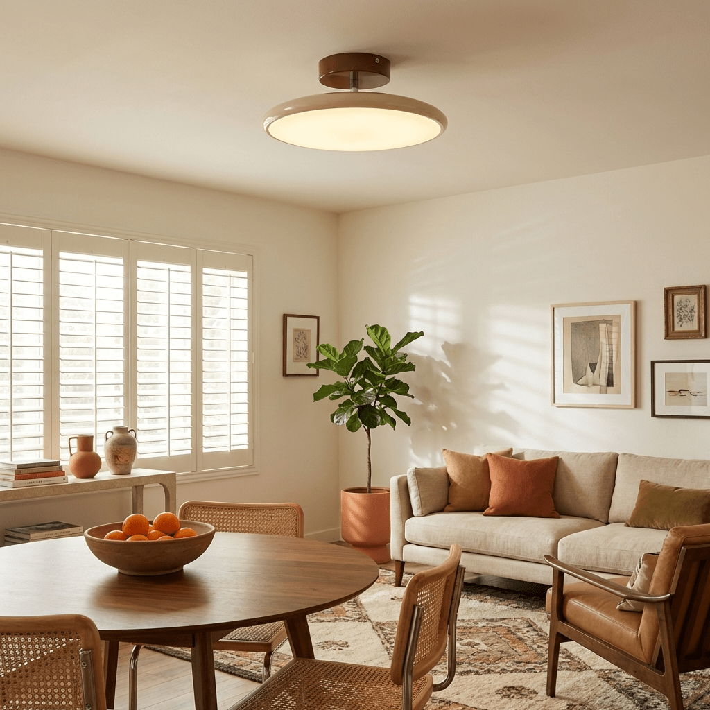 Auroradrift | Modern LED Ceiling Lamp with 270° Swivel Shade | Light for Sloped Ceilings