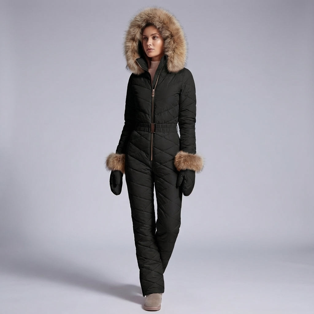 Women's One-Piece Waterproof Ski Suit with Insulated Lining | Winter Sport