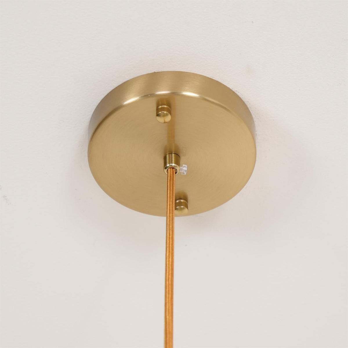 Elliptical Glass Globe Chandelier with Brass Arms | Dining Table Light Fixture