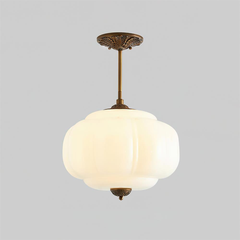 Jadeira | Jade Glass Ceiling Light with Brass Fittings | Dimmable Entryway Light Fixture