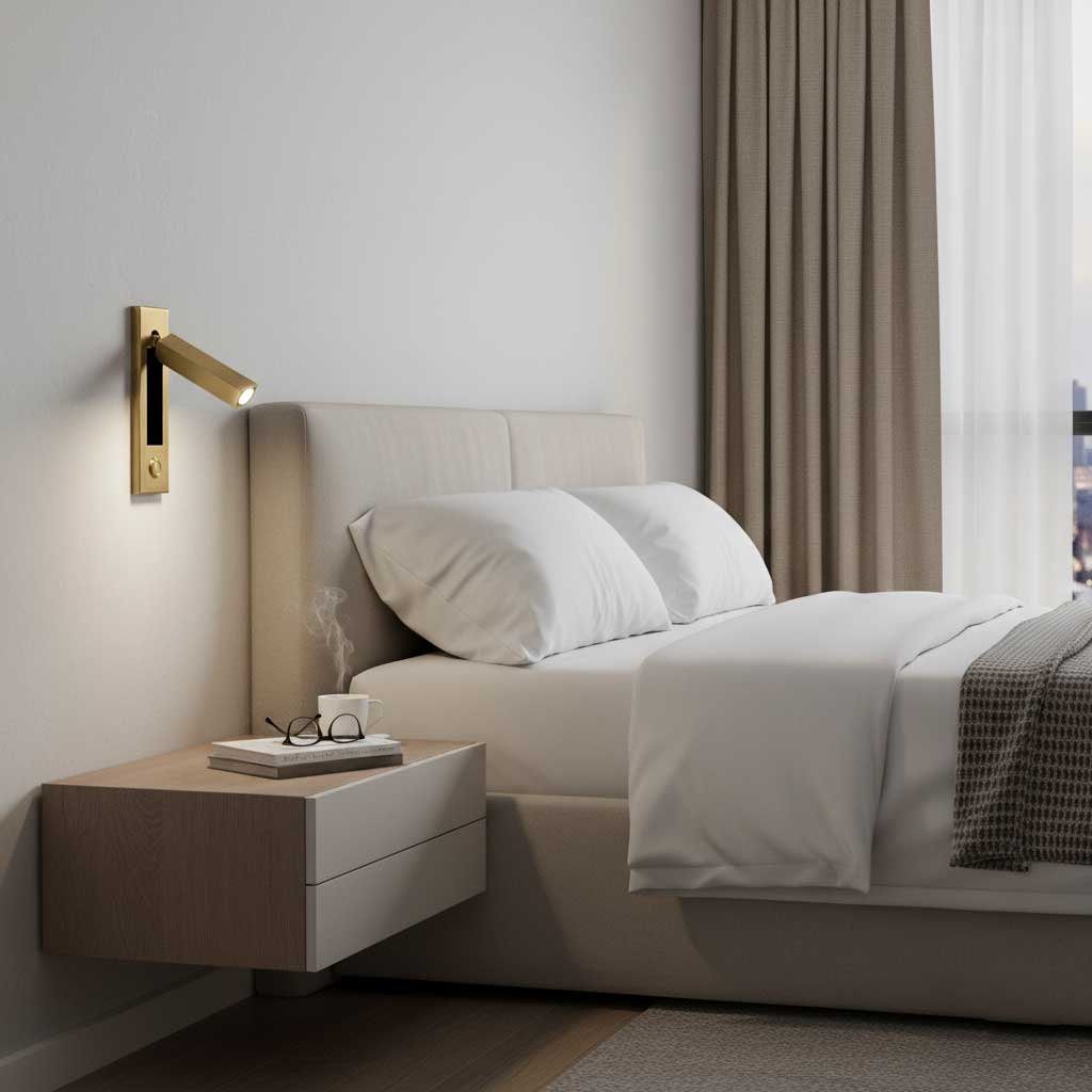 Nocturnis | Recessed LED Bedside Sconce with Adjustable Head | Reading Light for Bedroom
