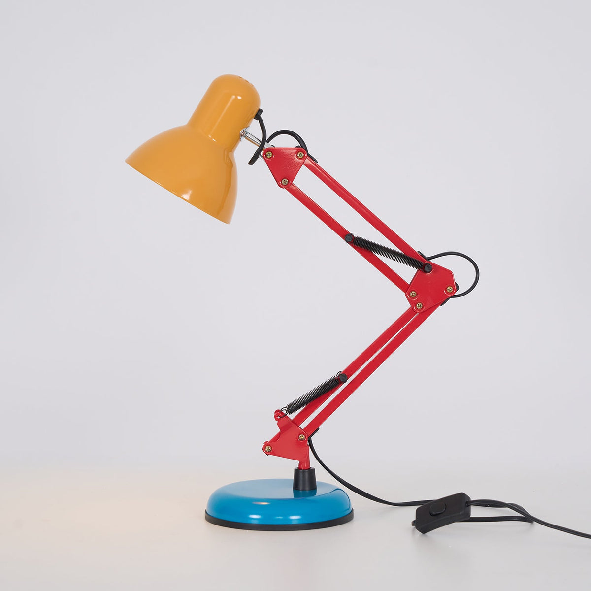 Primo | Memphis Style Adjustable Arm Table Lamp with Color Block Design for Desk Reading
