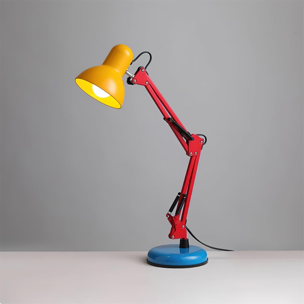 Primo | Memphis Style Adjustable Arm Table Lamp with Color Block Design for Desk Reading