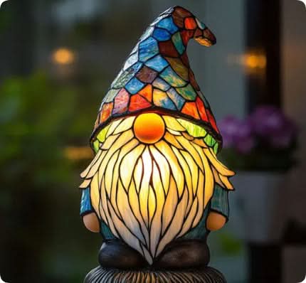 Art Deco Stained Glass Dog Table Lamp USB