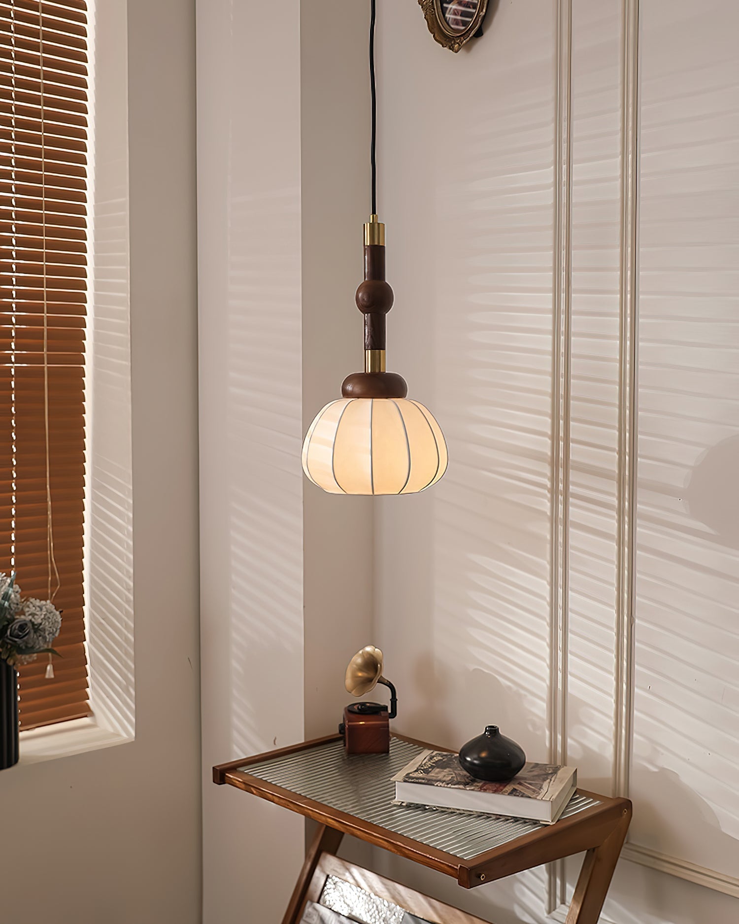 Silk Pendant Light Luxury Ceiling Hanging Lamp for Living Room